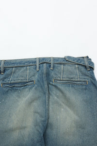 YOKO SAKAMOTO  BELTED TROUSERS FADE INDIGO