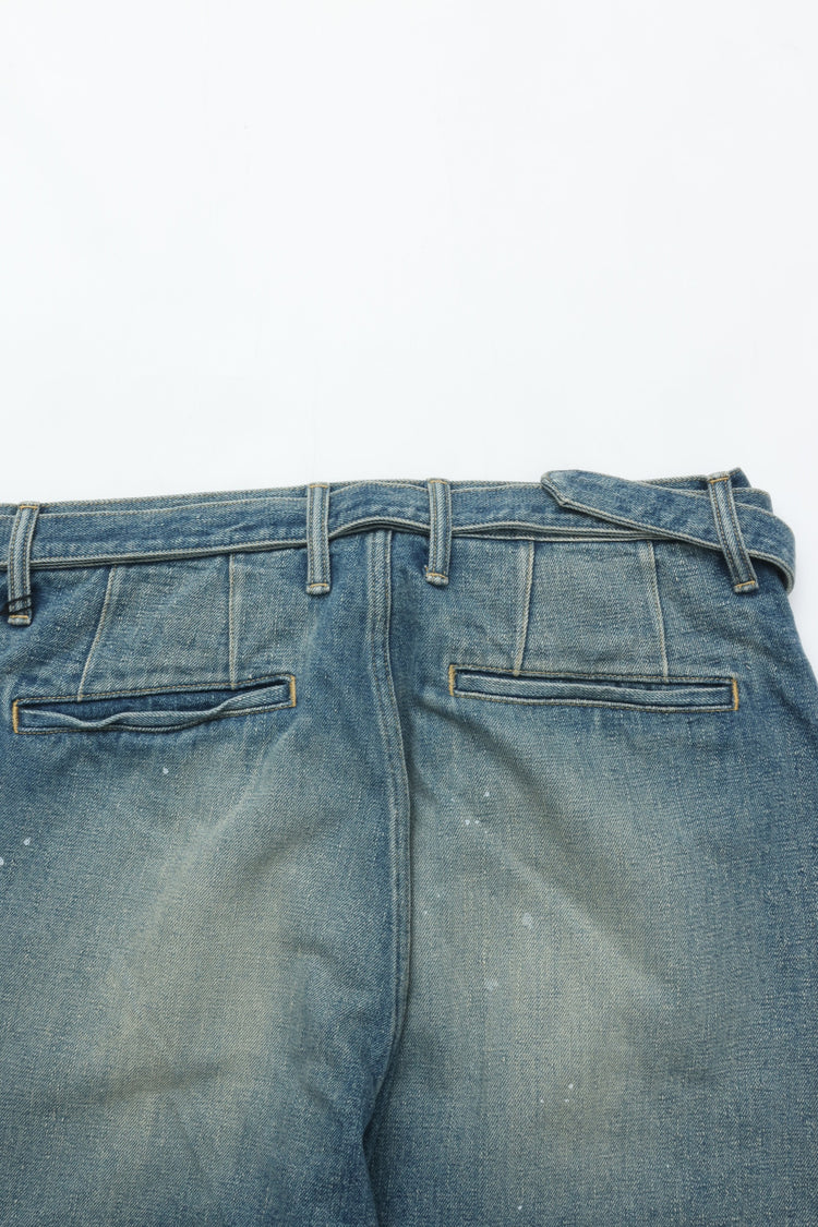 YOKO SAKAMOTO  BELTED TROUSERS FADE INDIGO