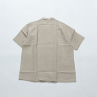 WORKERS  Open Collar Shirt, Ecru Linen