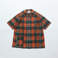 WORKERS Open Collar Shirt, Orange Madras