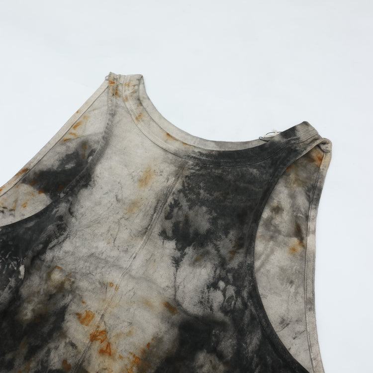 armi ar070142 SEED CYCLE × WhERE is FAKE × MISAKI USHIOZU CAPSULE COLLECTION RUST DYED (HEAVY) UNIQUE-CUT TANKTOP