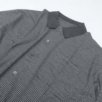 PORTER CLASSIC H/W BEATNIK BORDER OPEN POLO SHIRT GRAY BLACK