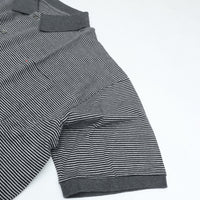 PORTER CLASSIC H/W BEATNIK BORDER OPEN POLO SHIRT GRAY BLACK