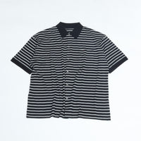 PORTER CLASSIC H/W BEATNIK BORDER OPEN POLO SHIRT BLACK