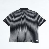 PORTER CLASSIC H/W BEATNIK BORDER OPEN POLO SHIRT BLACK