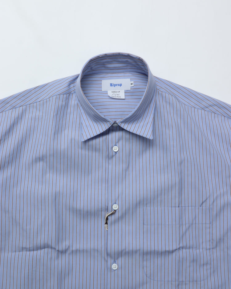 Riprap / FF REGULAR COLLAR SHIRTS SAX/BROWN