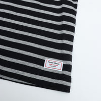 PORTER CLASSIC H/W BEATNIK BORDER OPEN POLO SHIRT BLACK