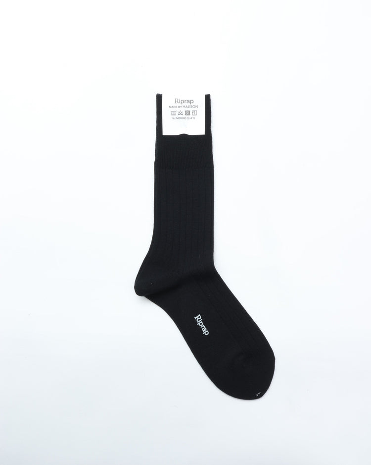 Riprap /  NZ MERINO THREE QUARTERS BLACK