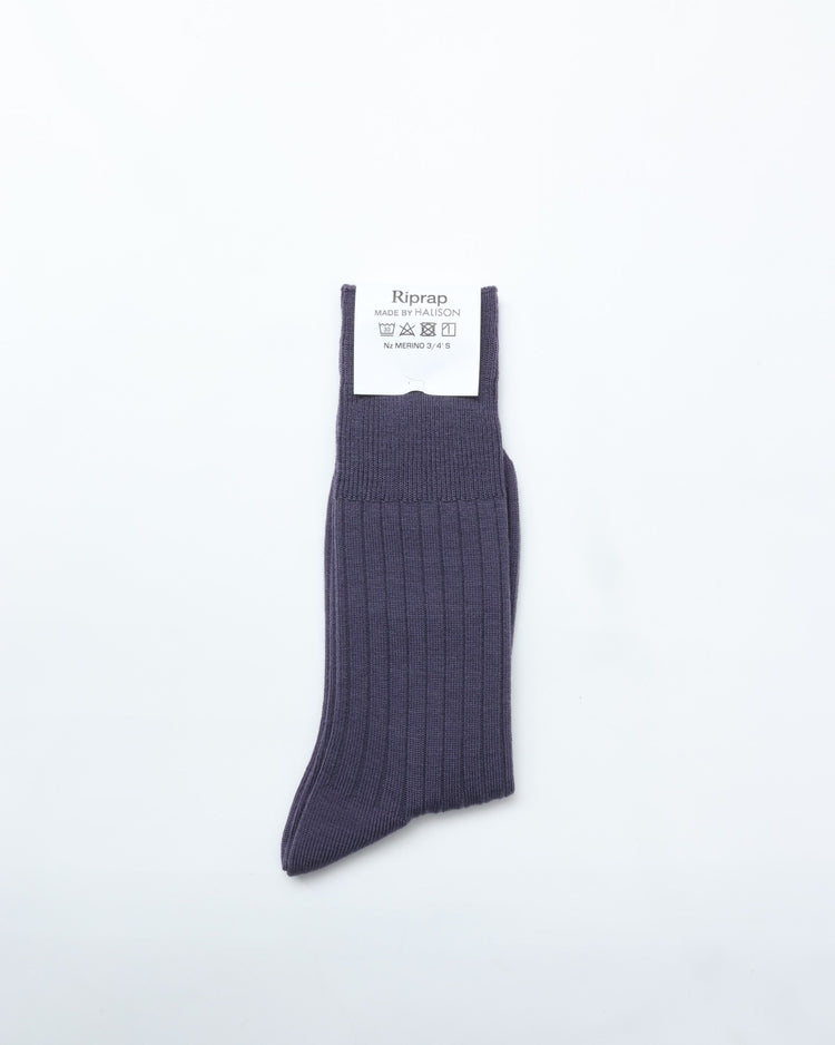 Riprap /  NZ MERINO THREE QUARTERS SMOKE PURPLE