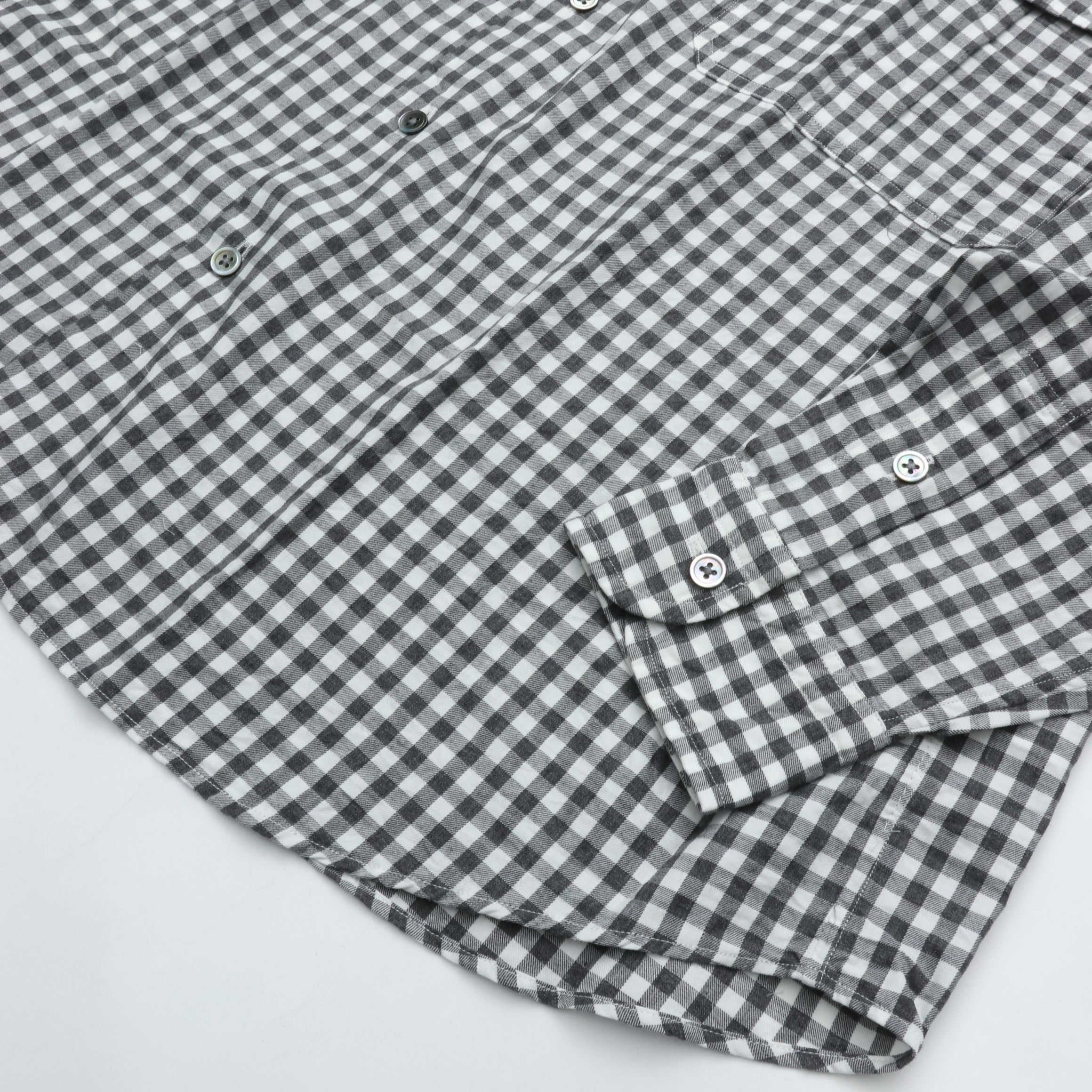 PORTER CLASSIC ROLL UP HEATHER GINGHAM CHECK SHIRT (GIZA 120/2