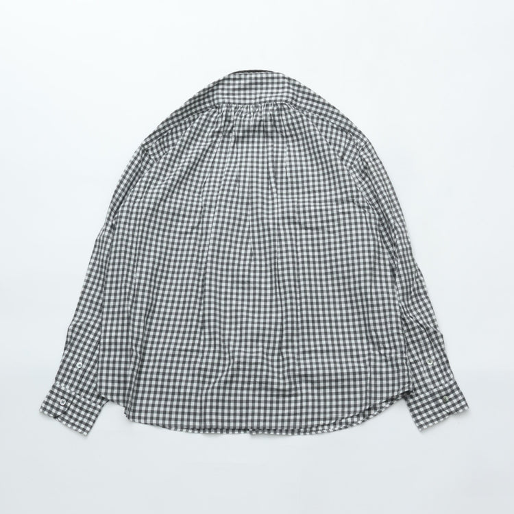 PORTER CLASSIC ROLL UP HEATHER GINGHAM CHECK SHIRT (GIZA 120/2)