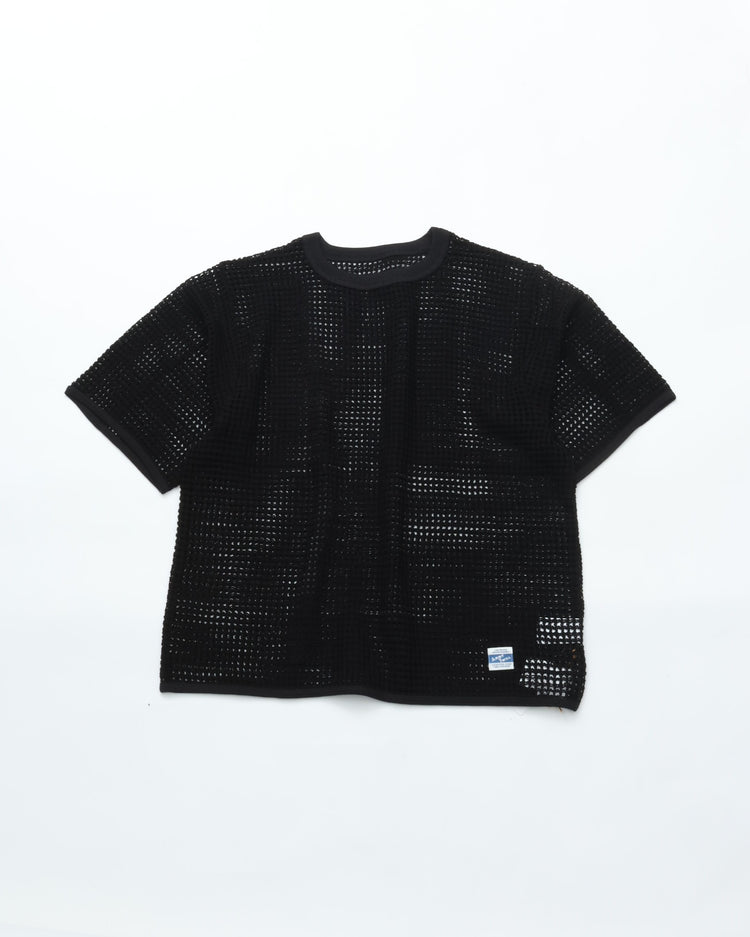 ARMY TWILL  COTTON MESH TEE AM-2613002 BLACK