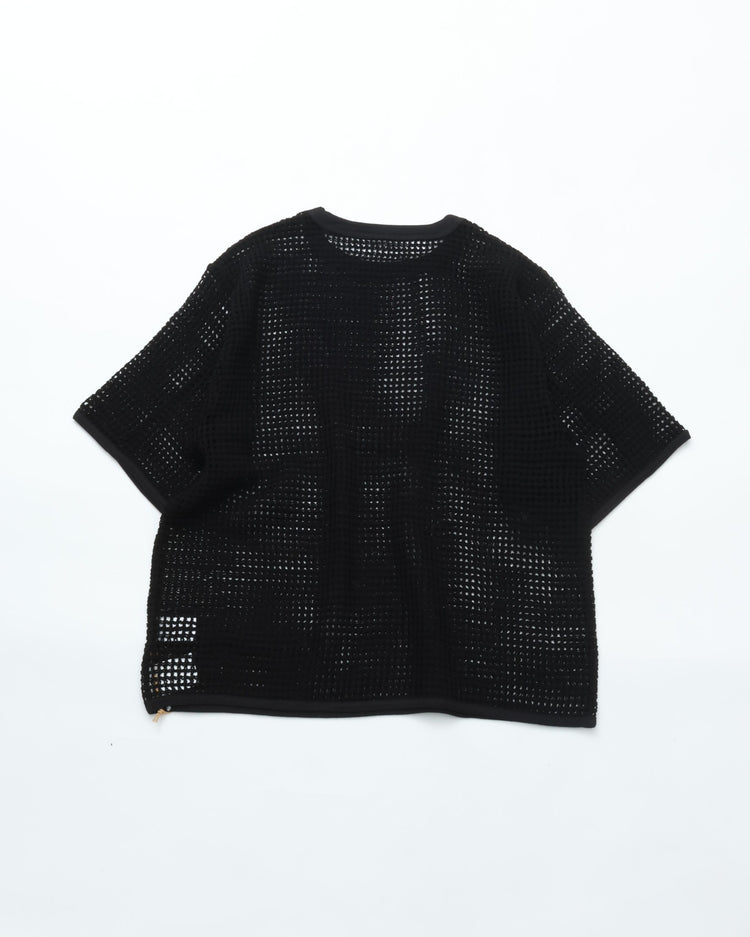 ARMY TWILL  COTTON MESH TEE AM-2613002 BLACK