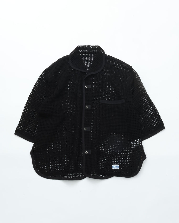 ARMY TWILL  COTTON MESH SHIRT AM-2613003 BLACK