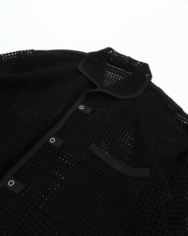 ARMY TWILL  COTTON MESH SHIRT AM-2613003 BLACK