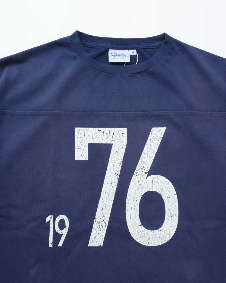 GEM SPORTSWEAR / 1976 FOOTBALL TEE NAVY