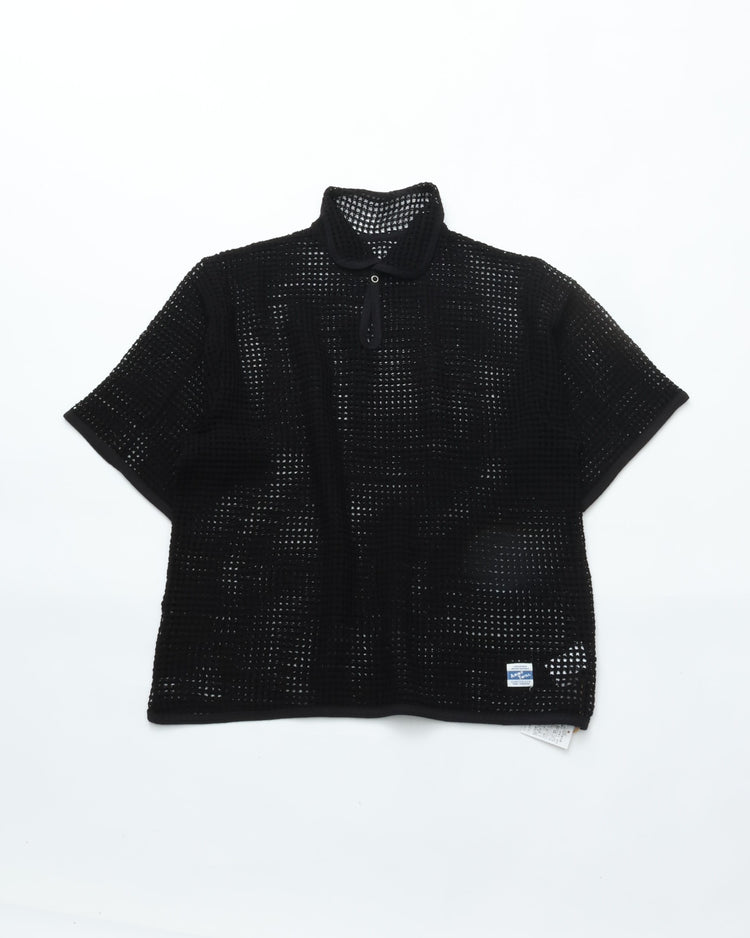 ARMY TWILL  COTTON MESH PO SHIRT AM-2613004 BLACK