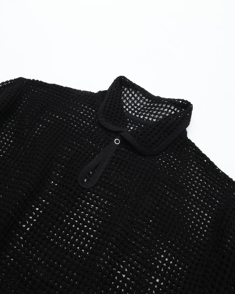 ARMY TWILL  COTTON MESH PO SHIRT AM-2613004 BLACK