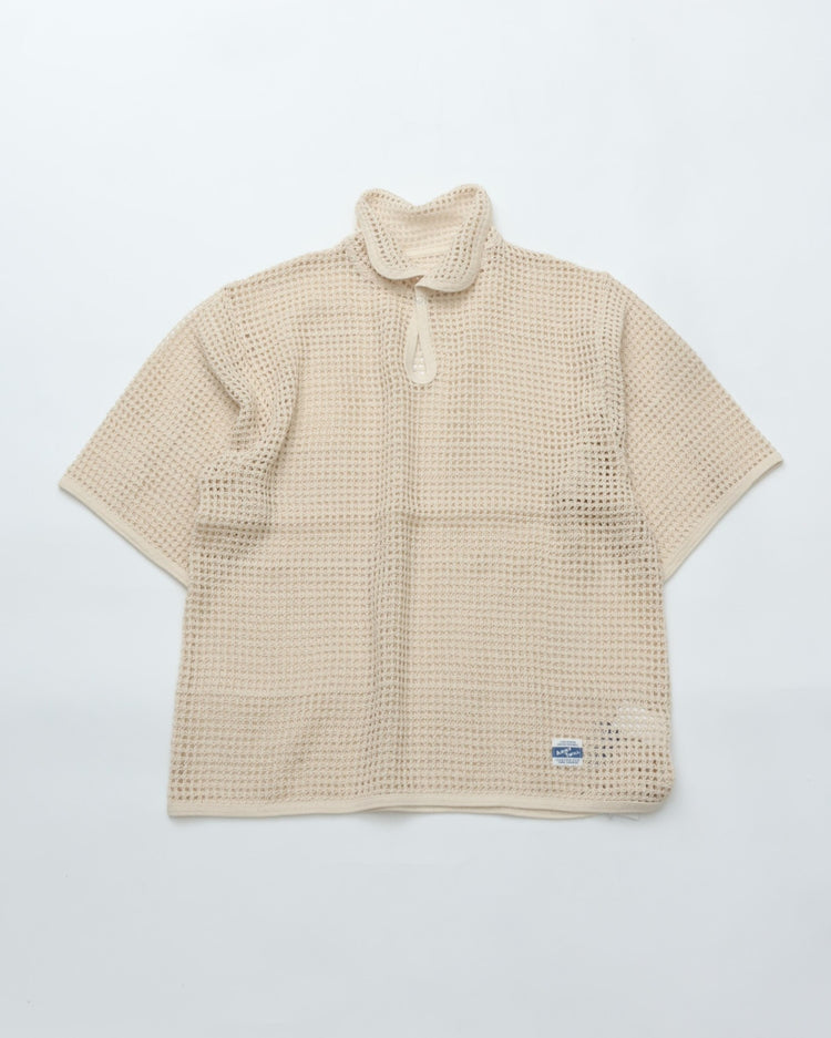 ARMY TWILL  COTTON MESH PO SHIRT AM-2613004 ECRU