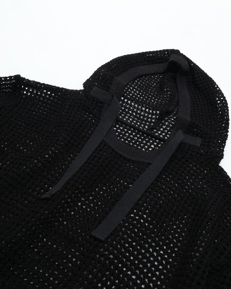 ARMY TWILL  COTTON MESH HOODIE AM-2613001 BLK