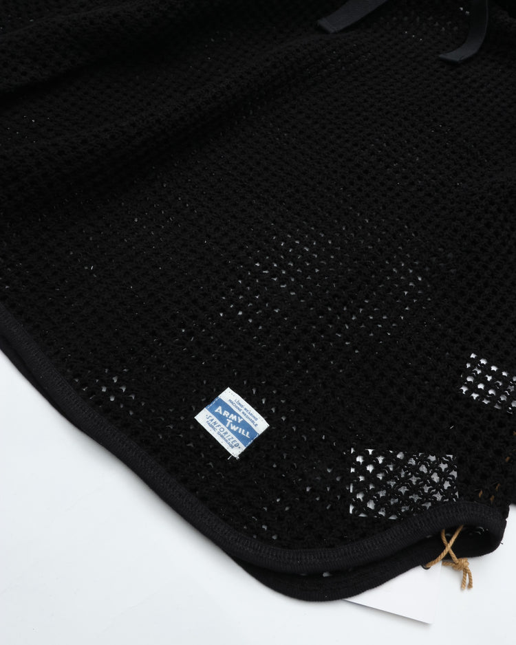 ARMY TWILL  COTTON MESH HOODIE AM-2613001 BLK