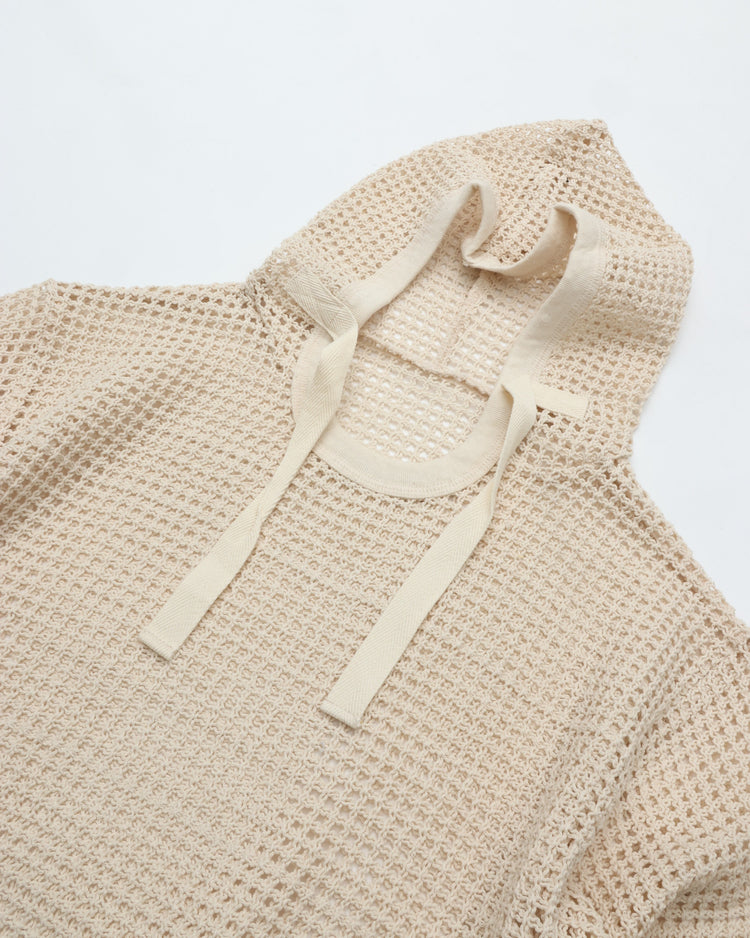 ARMY TWILL  COTTON MESH HOODIE AM-2613001 ECRU