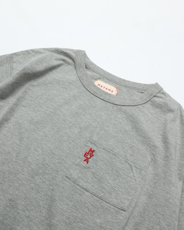 MEYAME  EMBROIDERED POCKET TEE MEY-2436 GREY