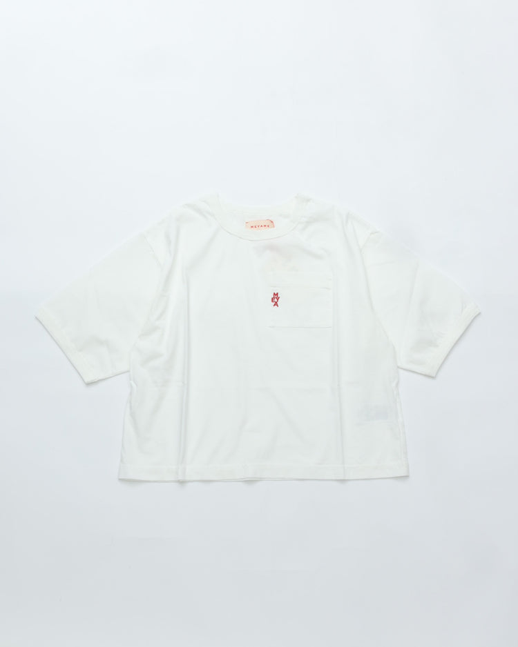 MEYAME  EMBROIDERED POCKET TEE MEY-2436 WHITE