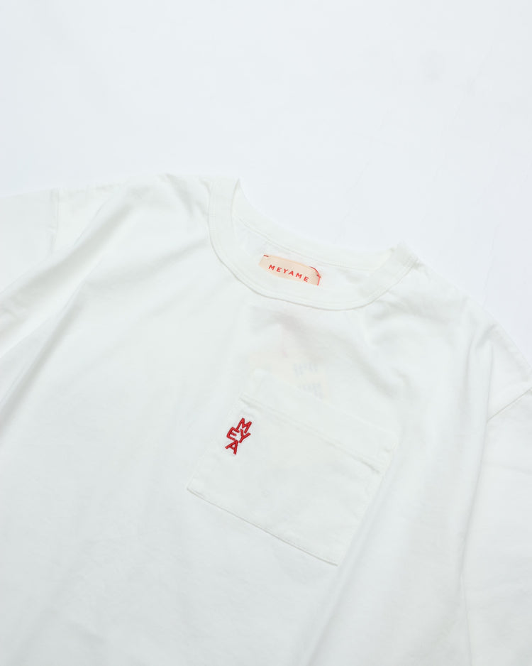 MEYAME  EMBROIDERED POCKET TEE MEY-2436 WHITE