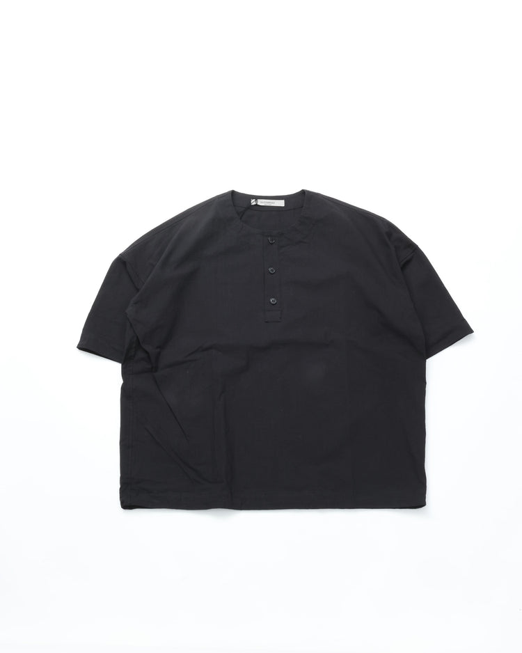 BASISBROEK / DONKN HORSE CLOTH HENLY NECK PULLOVER BLACK
