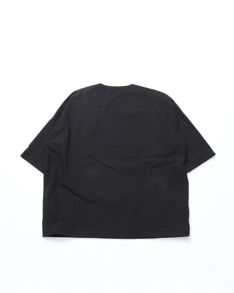 BASISBROEK / DONKN HORSE CLOTH HENLY NECK PULLOVER BLACK