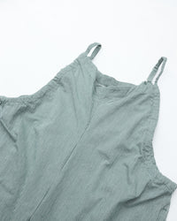 MEYAME  STRIPED GATHERED ALL-IN-ONE MEY-2413 GREEN