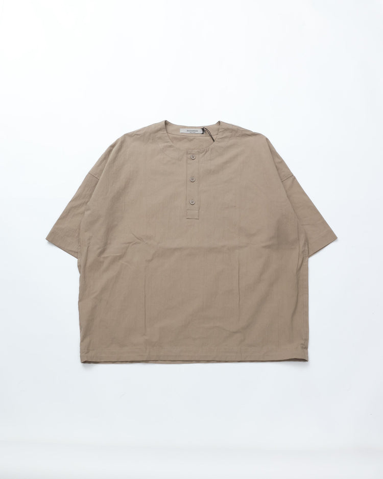 BASISBROEK / DONKN HORSE CLOTH HENLY NECK PULLOVER TAUPE