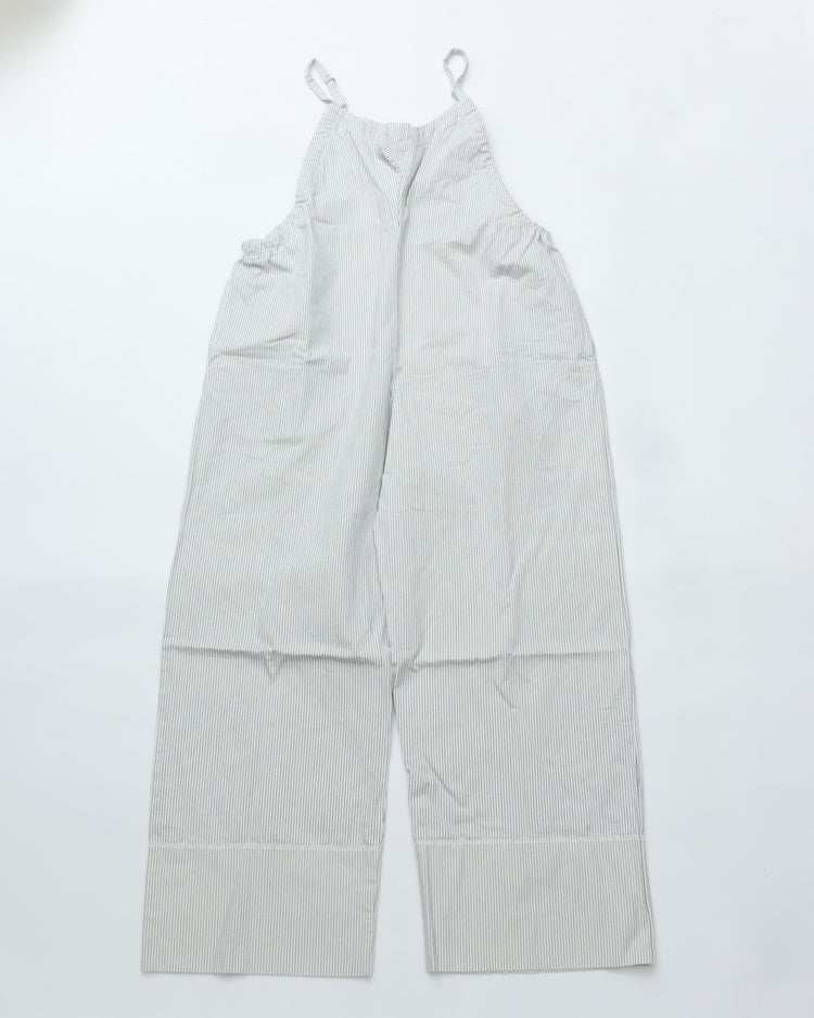 MEYAME  STRIPED GATHERED ALL-IN-ONE MEY-2413 WHITE