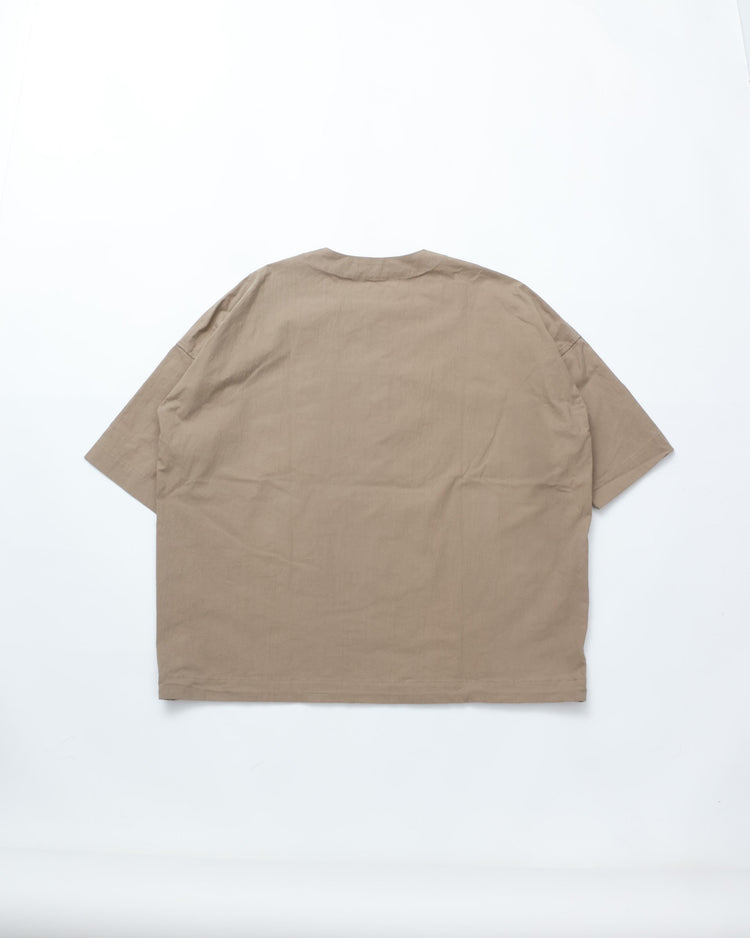 BASISBROEK / DONKN HORSE CLOTH HENLY NECK PULLOVER TAUPE