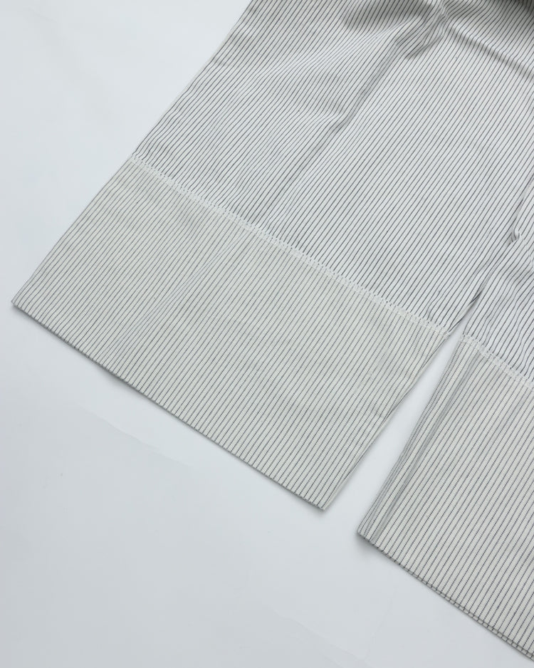 MEYAME  STRIPED GATHERED ALL-IN-ONE MEY-2413 WHITE