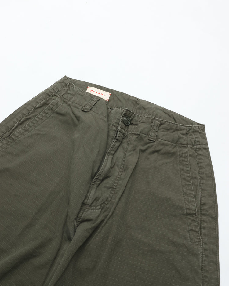 MEYAME  LIGHT RIP STOP SIDE LINE WIDE PANTS MEY-2422 OLIVE