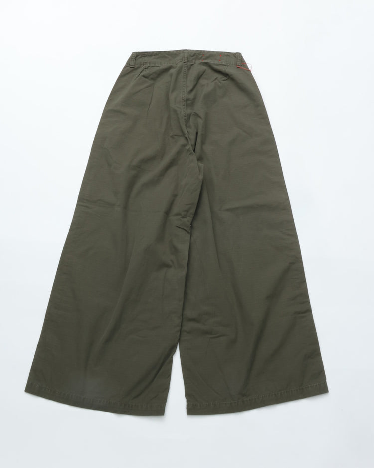 MEYAME  LIGHT RIP STOP SIDE LINE WIDE PANTS MEY-2422 OLIVE