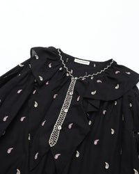 THE SHINZONE PAISLEY EMBROIDERED BLOUSE BLACK 07