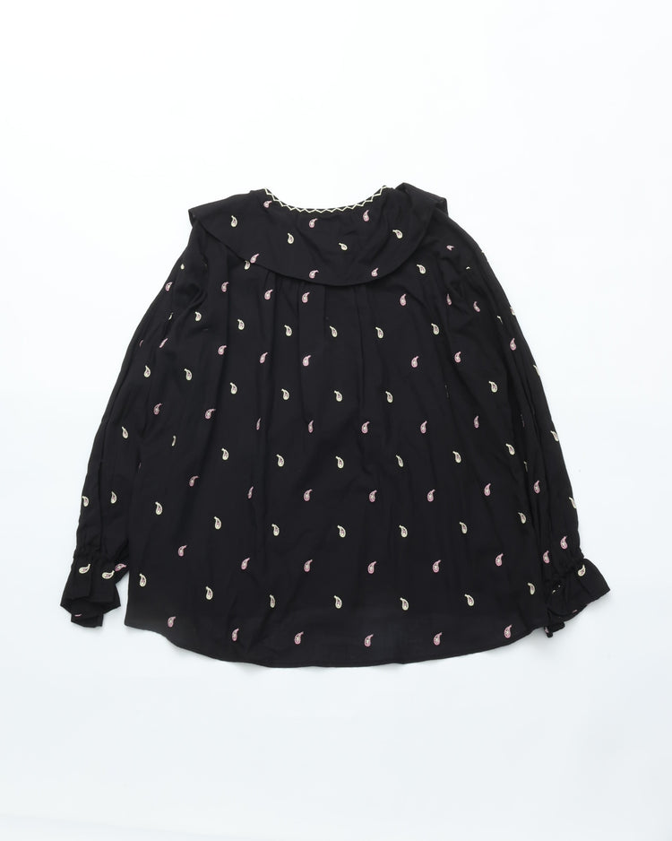 THE SHINZONE PAISLEY EMBROIDERED BLOUSE BLACK 07