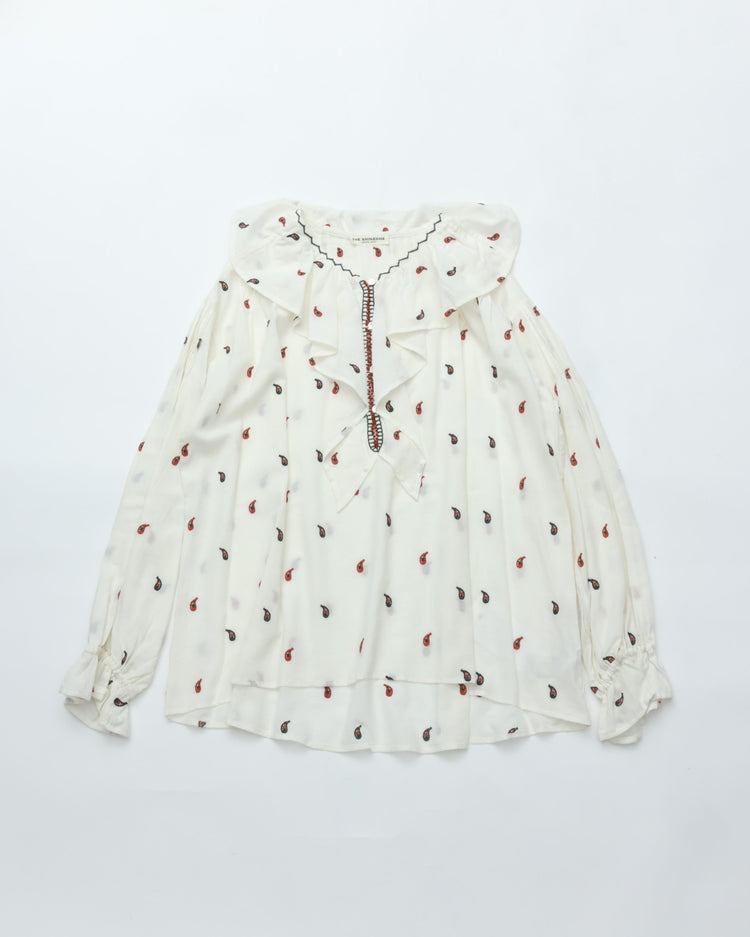 THE SHINZONE PAISLEY EMBROIDERED BLOUSE ECRU 02