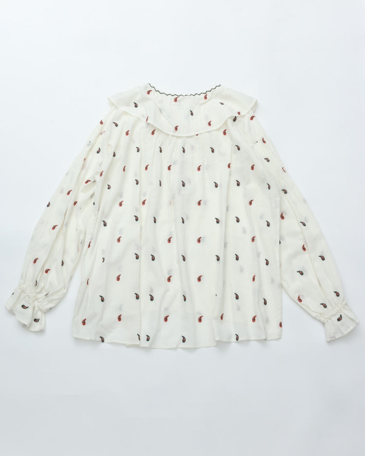 THE SHINZONE PAISLEY EMBROIDERED BLOUSE ECRU 02