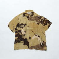 REMI RELIEF Crane Pattern Aloha Shirt RN30389013 BEIGE