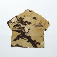 REMI RELIEF Crane Pattern Aloha Shirt RN30389013 BEIGE