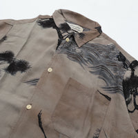 REMI RELIEF Crane Pattern Aloha Shirt RN30389013 GREY