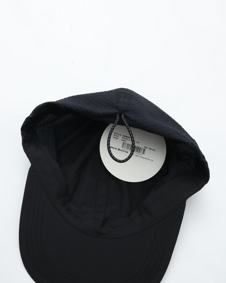 BURLAP OUTFITTER  MESHED 3-PANEL CAP BLACK