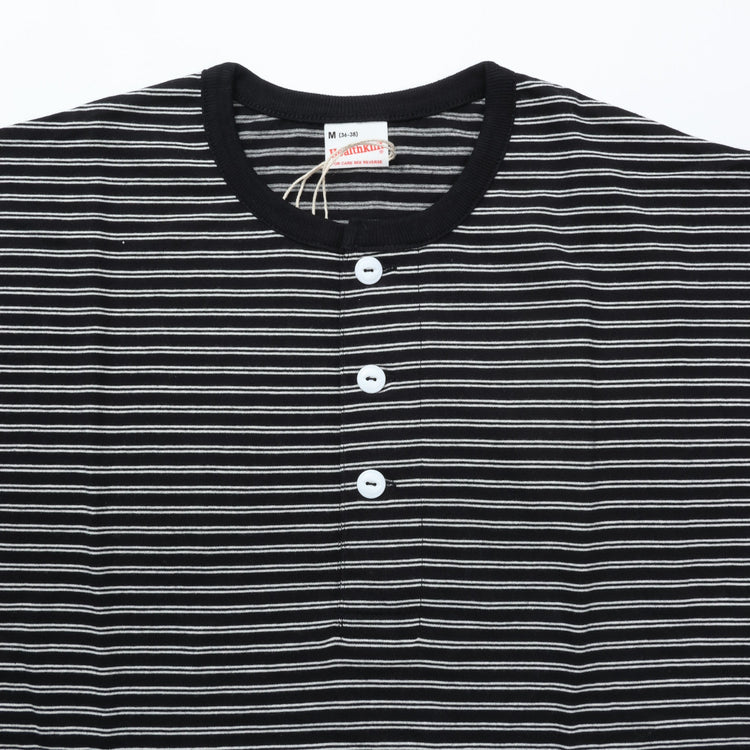 Healthknit / Classic Border Jersey Wide Henleyneck S/S