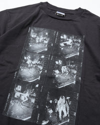 WALLA WALLA SPORT  PRINTABLE TUBE TEE / CHARLES PETERSON  "DRUM CRUSH" USED BLACK
