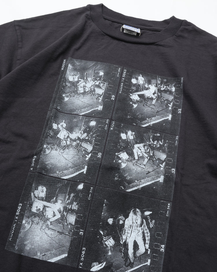 WALLA WALLA SPORT  PRINTABLE TUBE TEE / CHARLES PETERSON  "DRUM CRUSH" USED BLACK