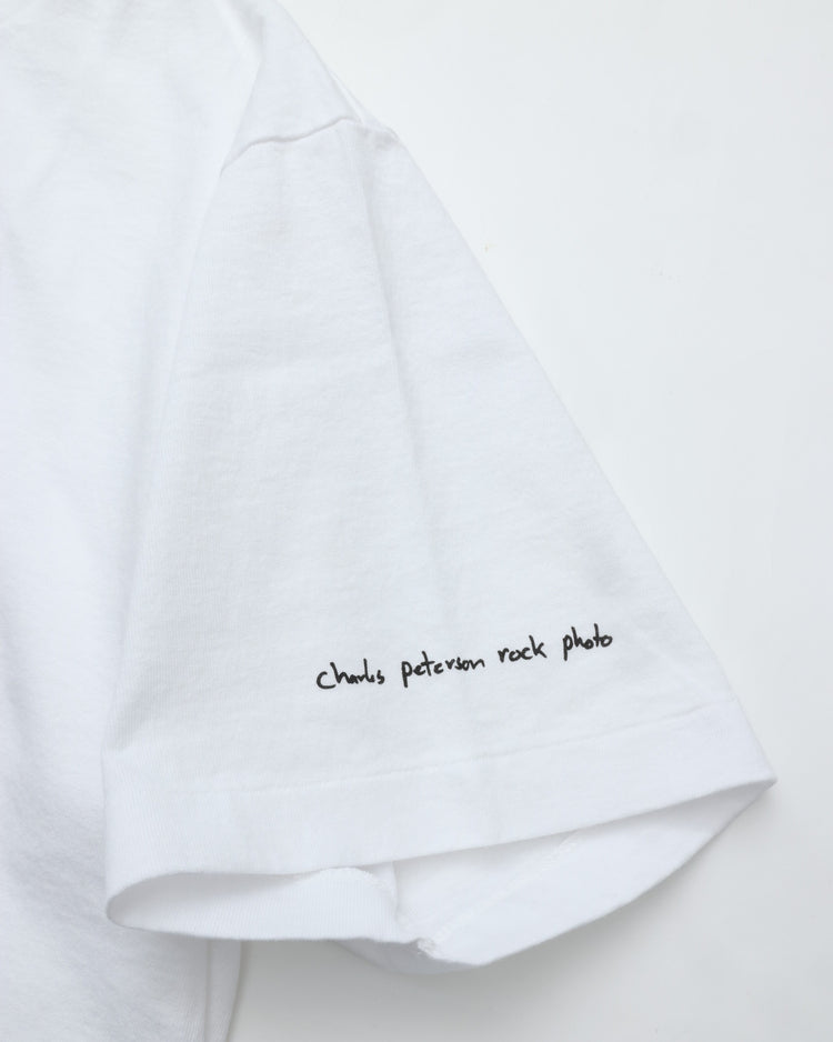 WALLA WALLA SPORT  PRINTABLE TUBE TEE / CHARLES PETERSON  "DRUM CRUSH" WHITE